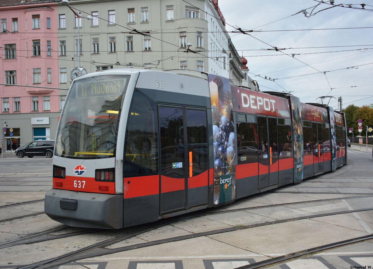 04.10.2019 | Österreich - Wien | Straßenbahn Typ  Ulf  Nummer  637  |
