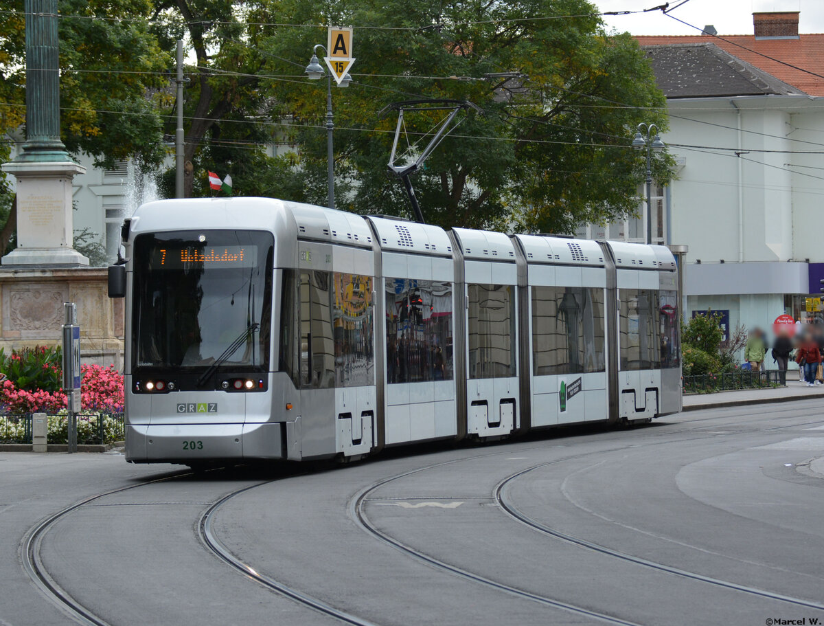 05.10.2019 | Österreich - Graz | Straßenbahn Stadler Variobahn | Nummer  203  |