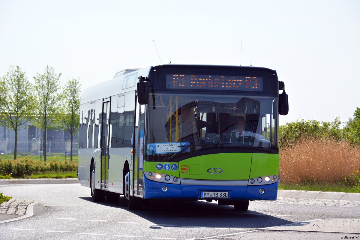 28.04.2018 | Brandenburg - Schönefeld (ILA) | Solaris Urbino 12 | regiobus Potsdam Mittelmark GmbH | PM-RB 330 |