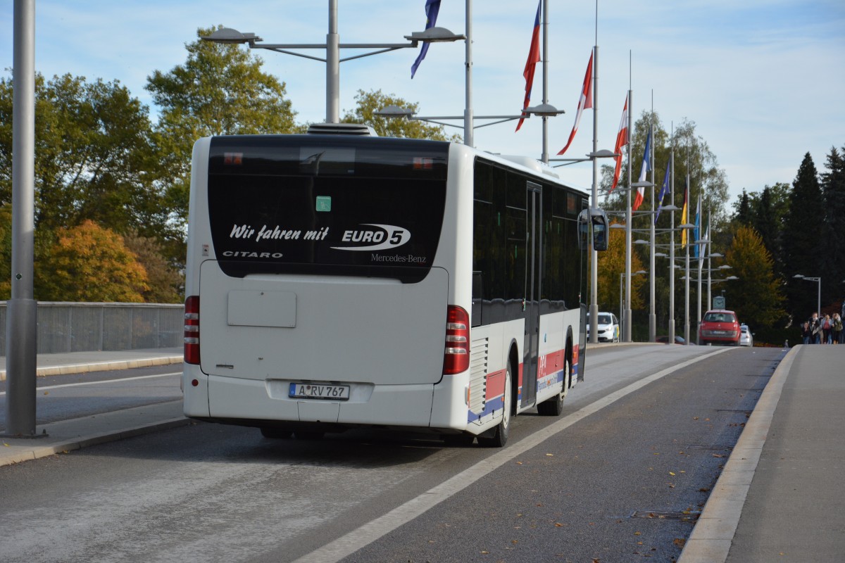 A-RV 767 verlässt am 06.10.2015 die Insel Lindau. Aufgenommen wurde ein Mercedes Benz Citaro Facelift Ü, RBA. 