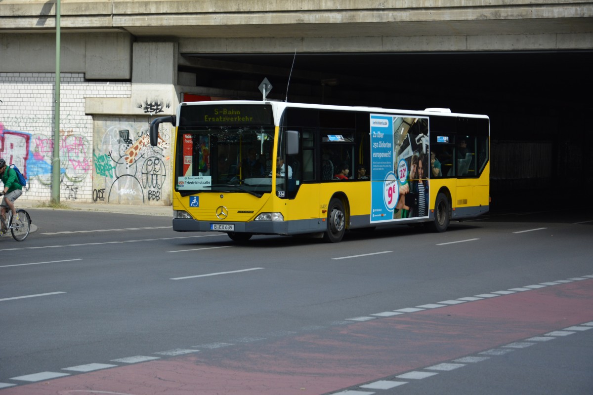 B-EX 639 am 16.08.2014 auf SEV Fahrt zwischen Ostbahnhof und Friedrichstraße.