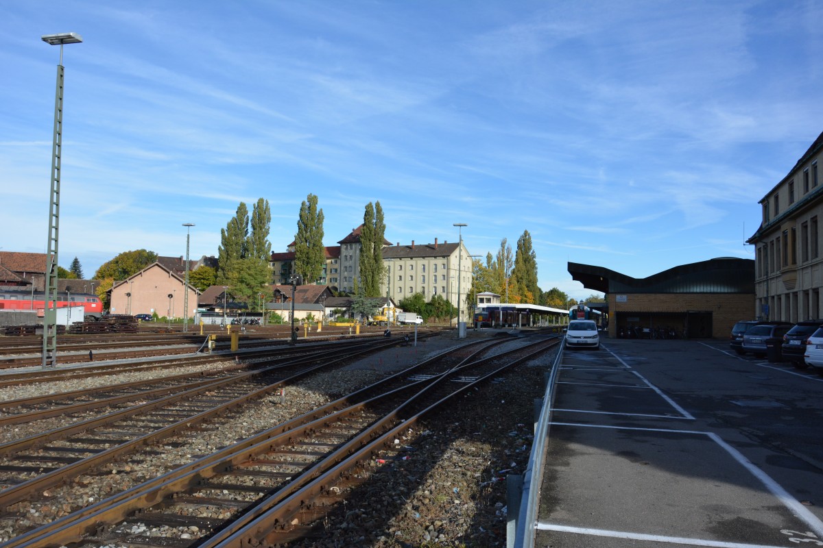 Blick zum Bahnsteig vom Bahnhof Lindau Hbf. Aufgenommen am 06.10.2015.