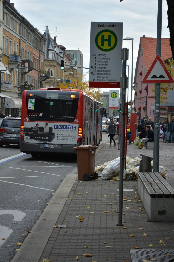 Bushaltestelle, Kontanz Bodanplatz. Aufgenommen am 06.10.2015.