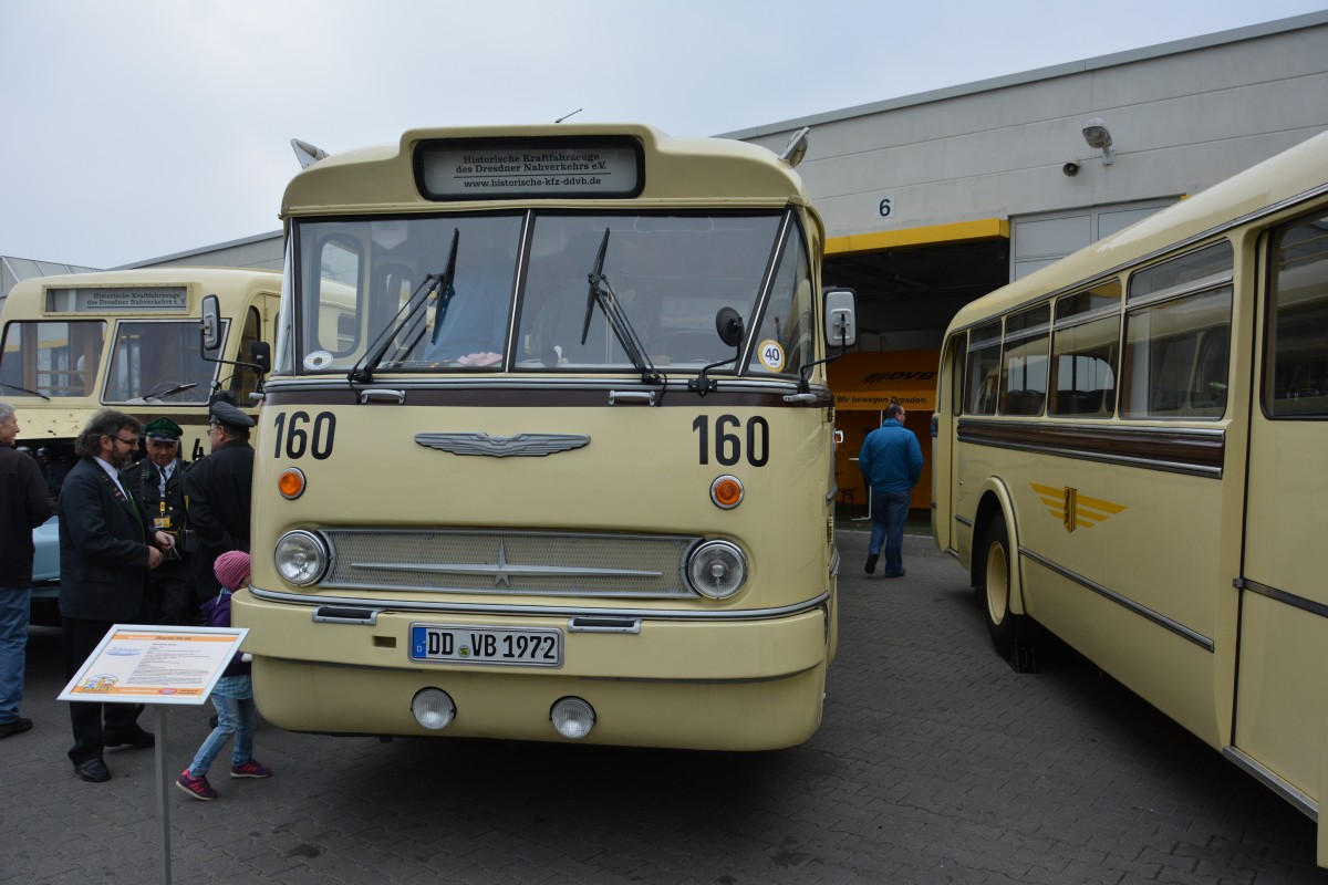 Ikarus 66.62 (DD-VB 1972) beim 100 Jährigen Omnibus Fest in Dresden. Aufgenommen am 06.04.2014.