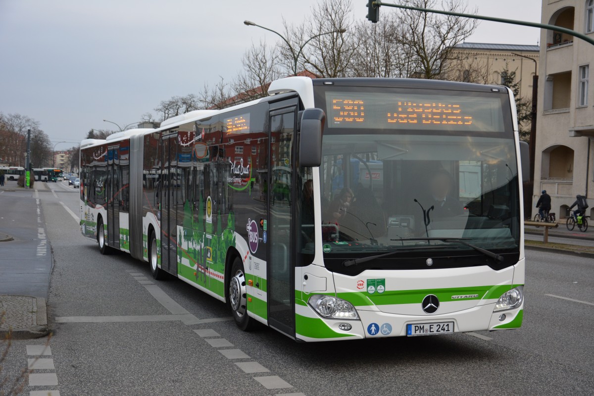PM-E 241 fährt am 13.03.2015 auf der Linie 580 nach Belzig. Aufgenommen wurde ein Mercedes Benz Citaro C2 GÜ, Potsdam Hauptbahnhof. 
