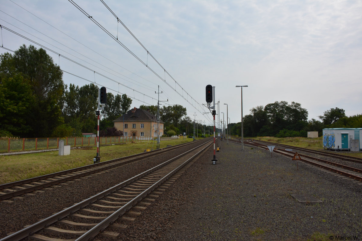 Signal am Bahnhof Kunowice (Polen). Aufgenommen am 26.08.2017.