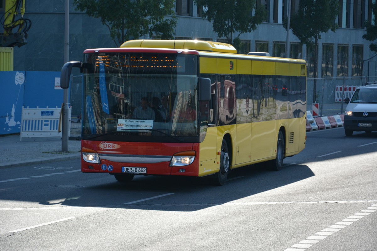 UER-B 602 fährt am 18.07.2014 für die S-Bahn Berlin Schienenersatzverkehr. Aufgenommen wurde ein Setra 415 NF / Berlin Rahel-Hirsch-Straße.
