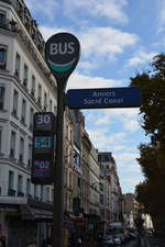 frankreich-paris-4/680691/27102018--frankreich---paris- 27.10.2018 / Frankreich - Paris / Bushaltestelle, Anvers Sacre Coeur. 