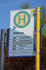 brandenburg-werder-havel/426536/bushaltestelle-werder-havel-post-aufgenommen-am Bushaltestelle, Werder Havel Post. Aufgenommen am 03.05.2015. 