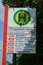 Bushaltestelle Hamburg Hagenbecks Tierpark. Aufgenommen am 11.07.2015.