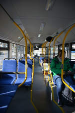 regiobus-potsdam-mittelmark-gmbh-3/661679/innenraumaufnahme-eines-man-lions-city-der Innenraumaufnahme eines MAN Lion's City der regiobus Potsdam Mittelmark GmbH. Aufgenommen am 02.04.2018.