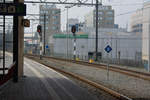 Signale im Bahnhof Eindhoven.