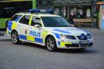 schweden/380194/in-der-innenstadt-von-uppsala-bod In der Innenstadt von Uppsala (BOD 382) wurde dieser Saab Streifenwagen aufgenommen. 10.09.2014. 