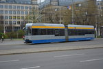niederflur/512318/diese-strassenbahn-1302---leoliner-prototyp Diese Straßenbahn '1302 - Leoliner Prototyp' fährt am 15.04.2016 auf der Linie 14. Aufgenommen am Hauptbahnhof Leipzig. 