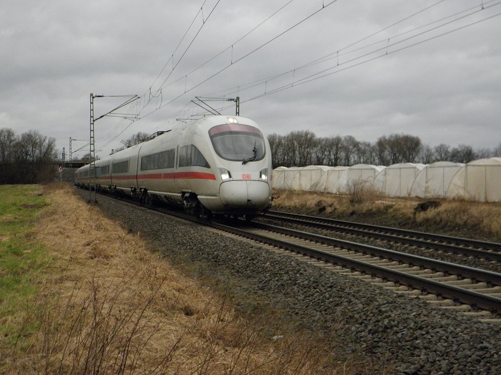 ICE-T (Nummer leider unbekannt) auf einer �berf�hrungsfahrt durch Bornheim am 5.2.2011