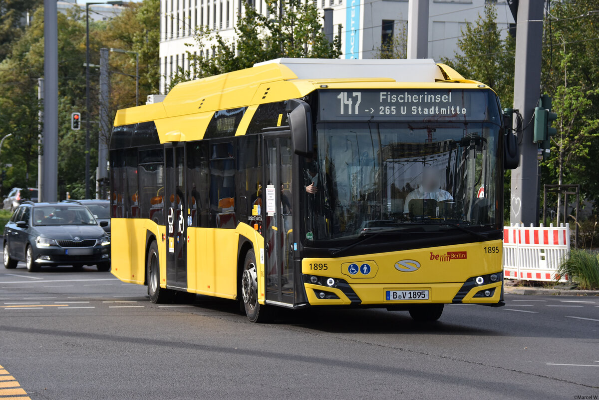 03.10.2020 | Berlin - Hauptbahnhof | BVG | B-V 1895 | Solaris Urbino 12 electric | 