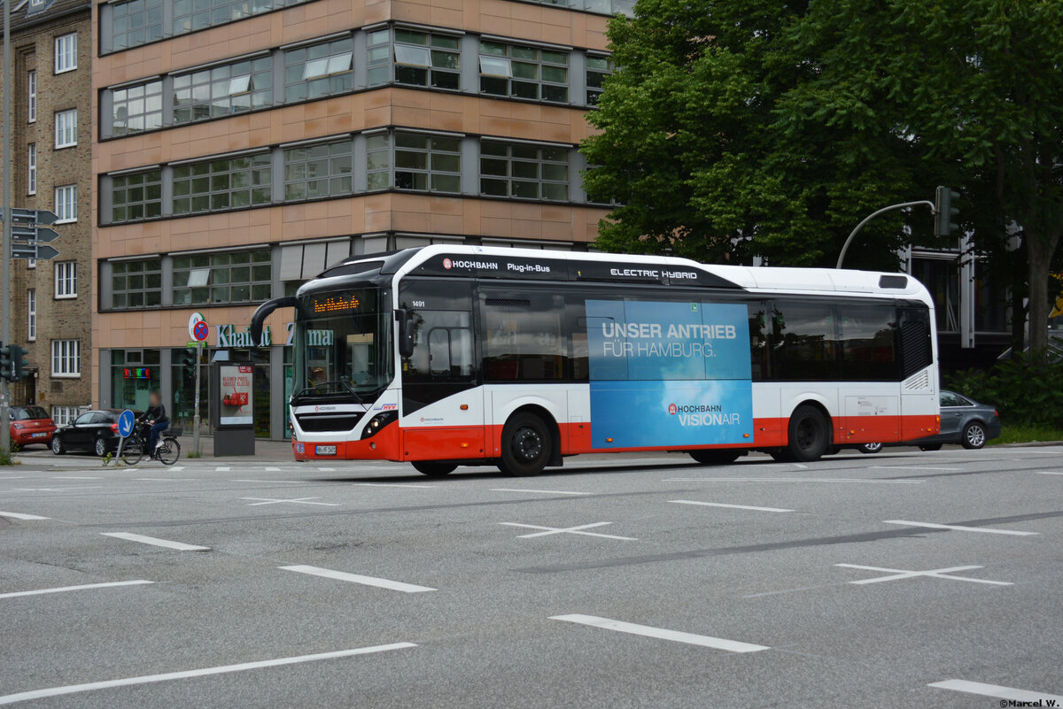 08.06.2019 | Hamburg | Hochbahn | HH-YF 1491 | Volvo 7900 Hybrid | 