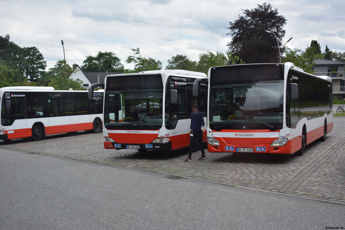 08.06.2019 | Hamburg | Hochbahn | HH-YB 1329 + HH-YF 1405 | Mercedes Benz Citaro I Facelift + Mercedes Benz Citaro II | 