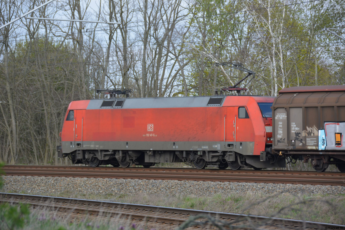 10.04.2019 | Abzweig Großbeeren Süd | Güterzug Richtung Berlin | BR 152 | 9180 6152 147-5 |