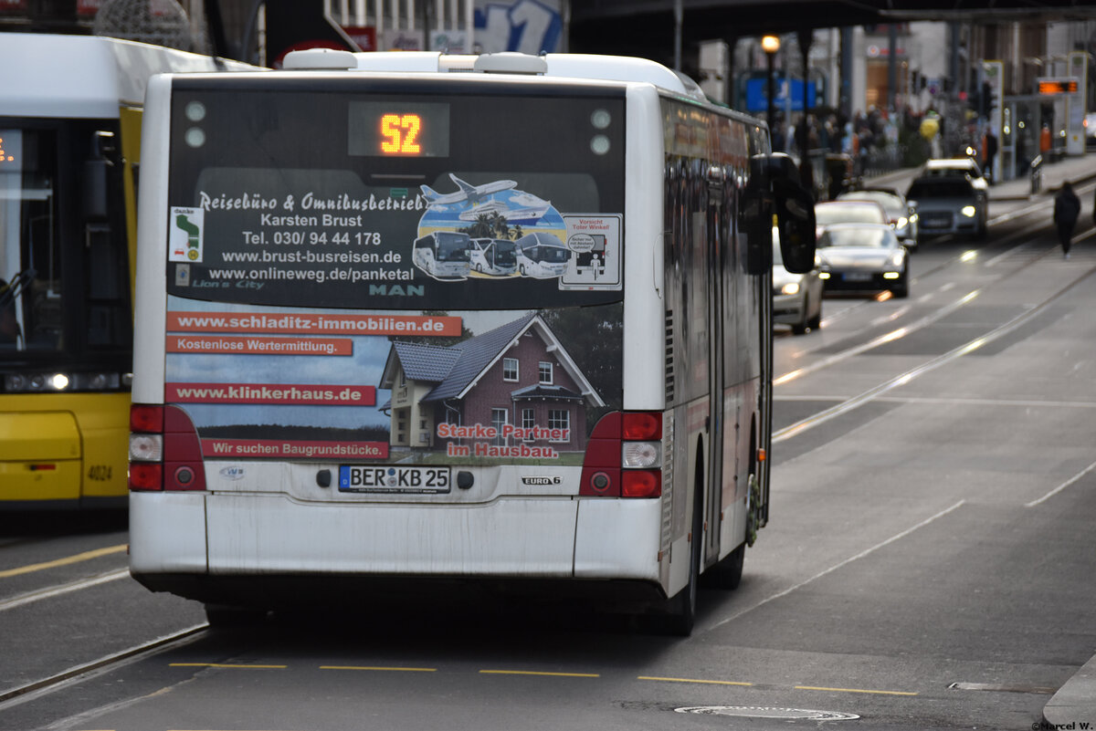 11.01.2020 | Berlin - Friedrichstraße | BER-KB 25 | MAN Lion's City |