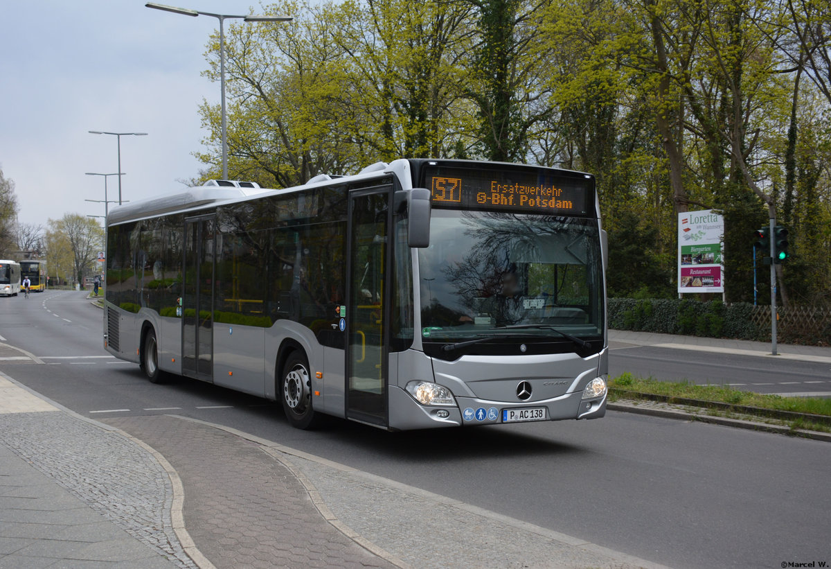 13.04.2019 | Berlin Wannsee | AC Busreisen Potsdam | P-AC 138 | Mercedes Benz Citaro II Ü LE |