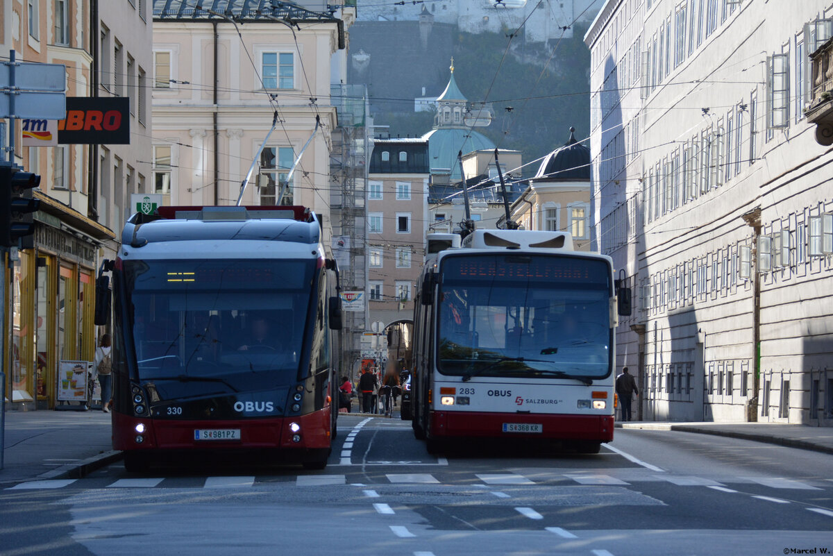 14.10.2019 | Österreich - Salzburg | S 981 PZ   330  + S 368 KR  283  | Solaris Trollino MetroStyle + AG 300 T |