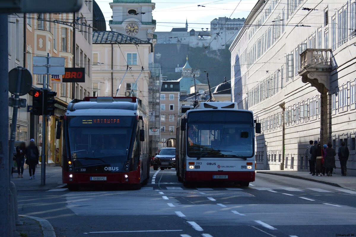 14.10.2019 | Österreich - Salzburg | S 981 PZ   330  + S 368 KR  283  | Solaris Trollino MetroStyle + AG 300 T |