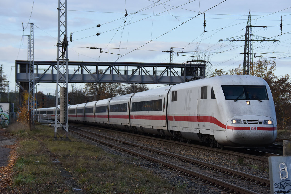 16.11.2020 | ICE 894 (Leipzig-Bitterfeld-Berlin) | Durchfahrt Bahnhof Saarmund | BR 401  Frankenthal/Pfalz  |