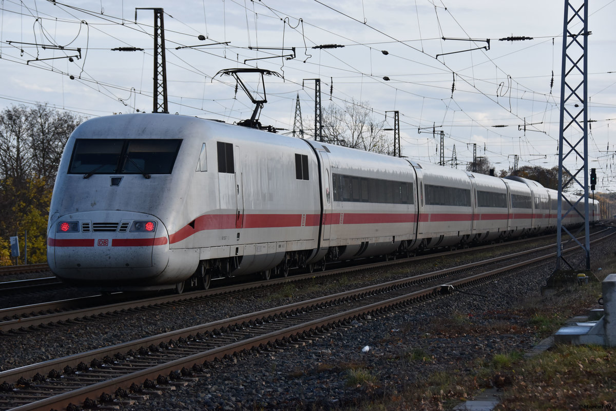 16.11.2020 | ICE 894 (Leipzig-Bitterfeld-Berlin) | Durchfahrt Bahnhof Saarmund | BR 401  Frankenthal/Pfalz  |