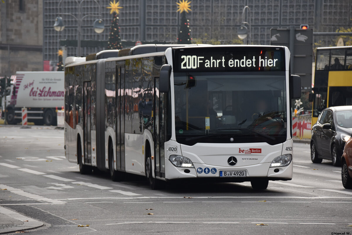 23.11.2019 | Berlin - Zoologischer Garten | B-V 4920 | Mercedes Benz Citaro II G |