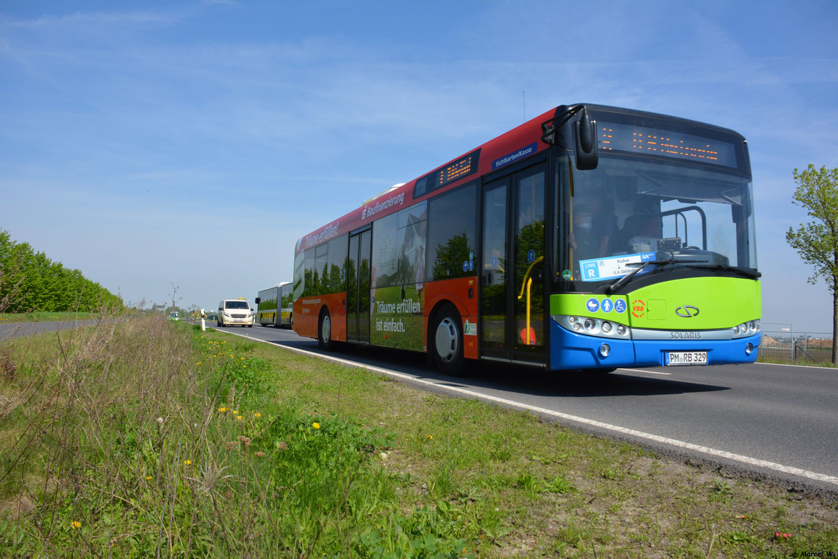 28.04.2018 | Brandenburg - Schönefeld (ILA) | Solaris Urbino 12 | regiobus Potsdam Mittelmark GmbH | PM-RB 329 |