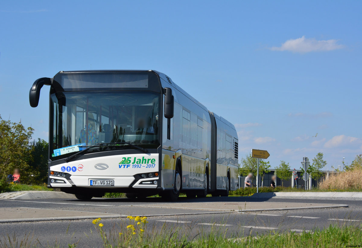 28.04.2018 | Brandenburg - Schönefeld (ILA) | Solaris Urbino 18 | Verkehrsgesellschaft Teltow-Fläming mbH | TF-VG 121 |