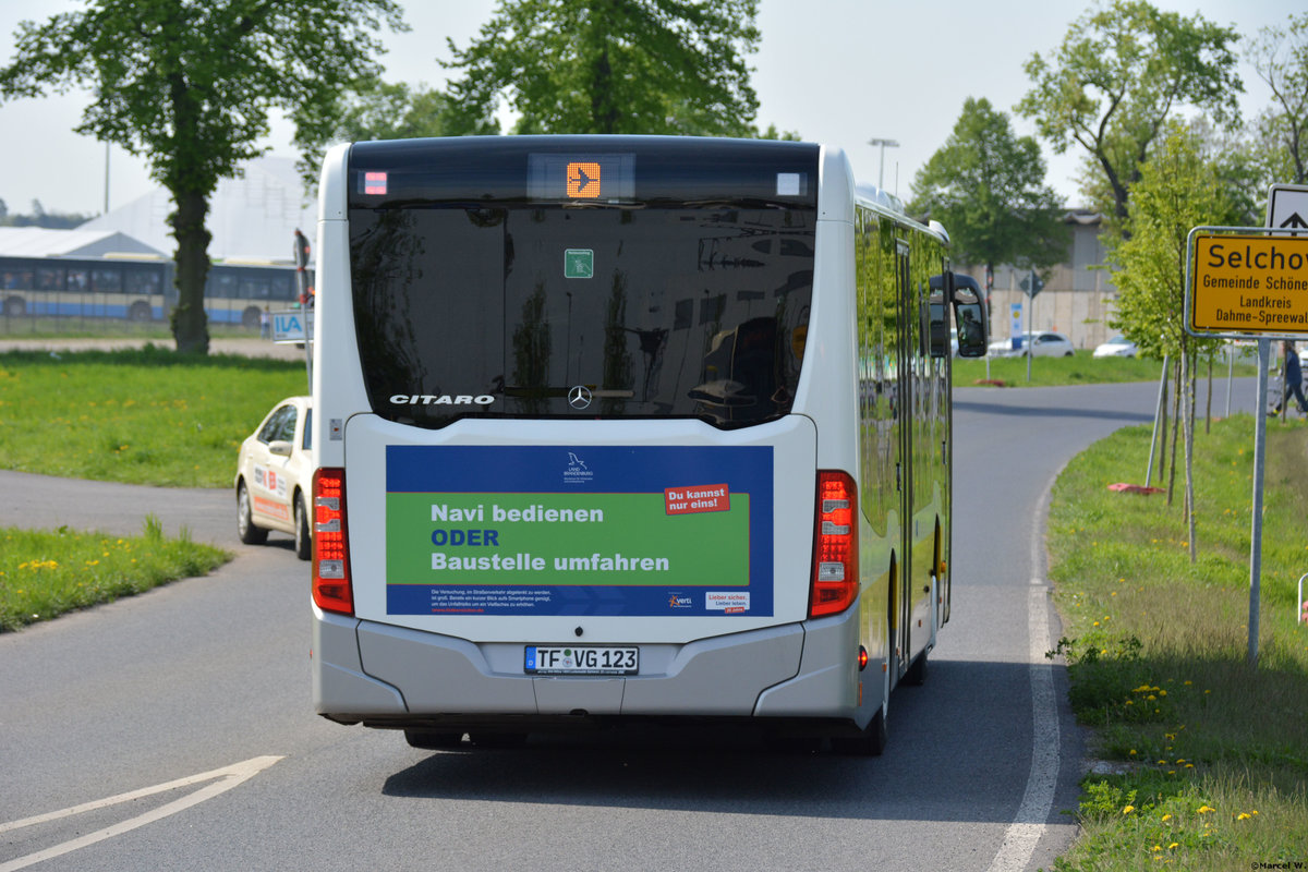 28.04.2018 | Brandenburg - Schönefeld (ILA) | Mercedes Benz Citaro der zweiten Generation Ü | Verkehrsgesellschaft Teltow-Fläming mbH | TF-VG 123 |