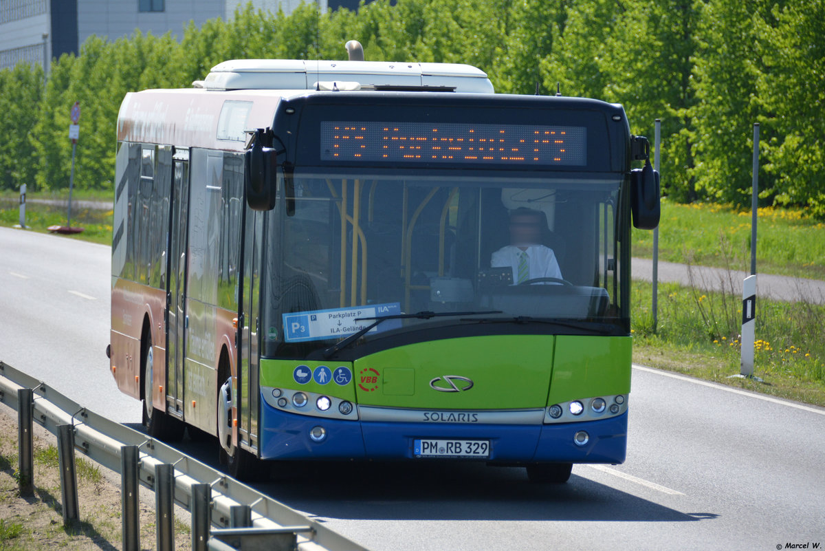 29.04.2018 | Brandenburg - Schönefeld (ILA) | Solaris Urbino 12 | regiobus Potsdam Mittelmark GmbH | PM-RB 329 |