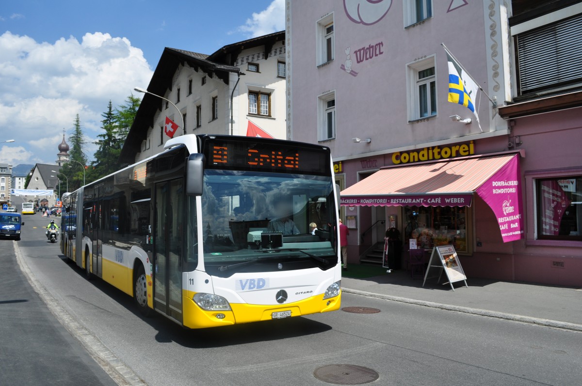 Am 07.07.2015 fährt GR-46524 auf der Linie 1 durch Davos / Schweiz. Aufgenommen wurde ein Mercedes Benz Citaro der 2. Generation.