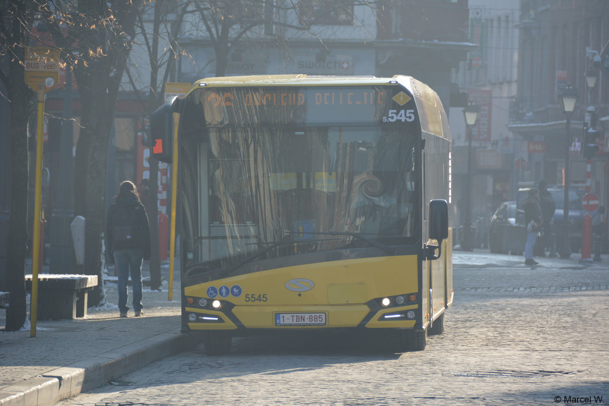 Am 08.02.2018 wurde 1-TBN-885 in der Innenstadt von Liege gesehen. Aufgenommen wurde ein Solaris Urbino 12 Hybrid. 