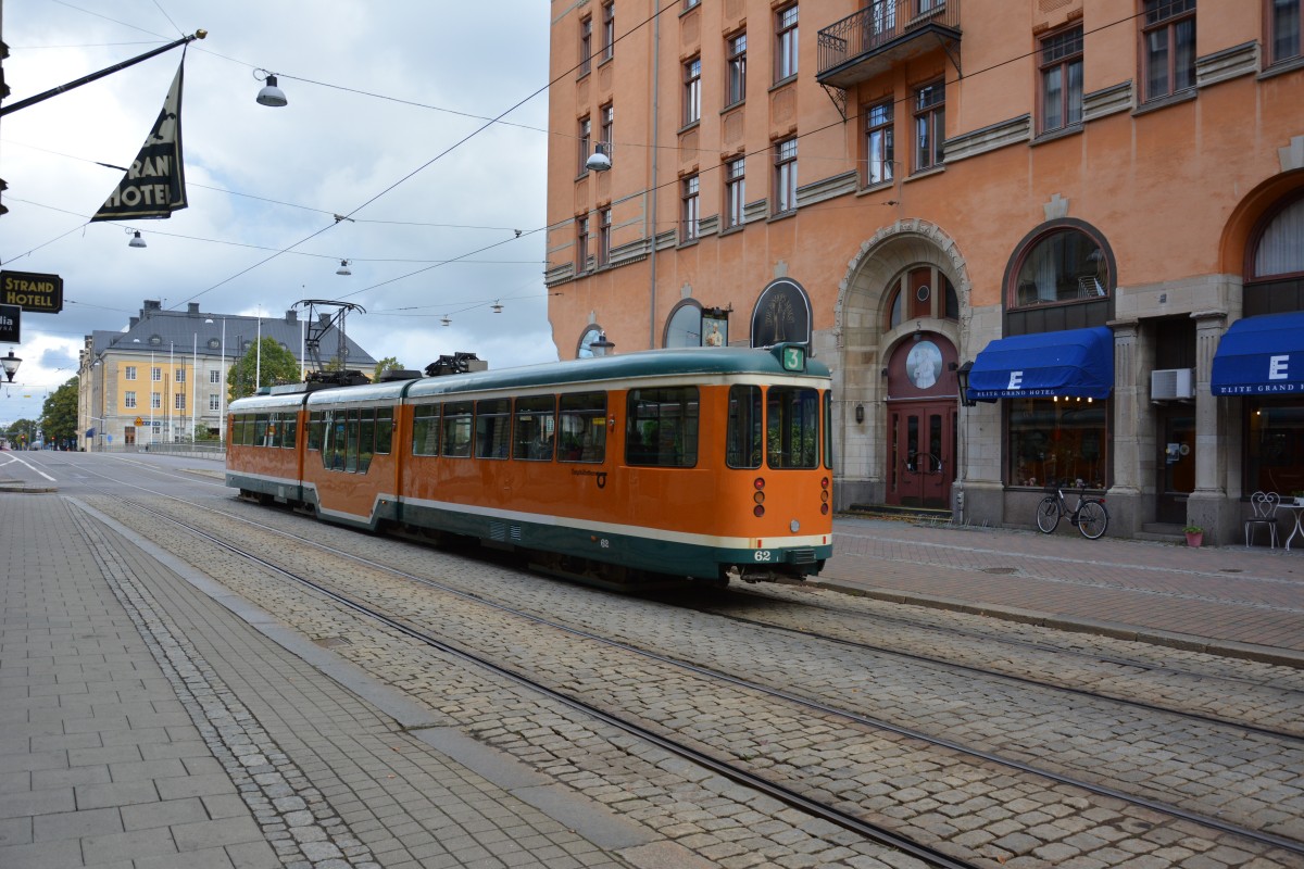 Am 09.09.2014 fhrt diese Straenbahn Richtung Hauptbahnhof Norrkping.