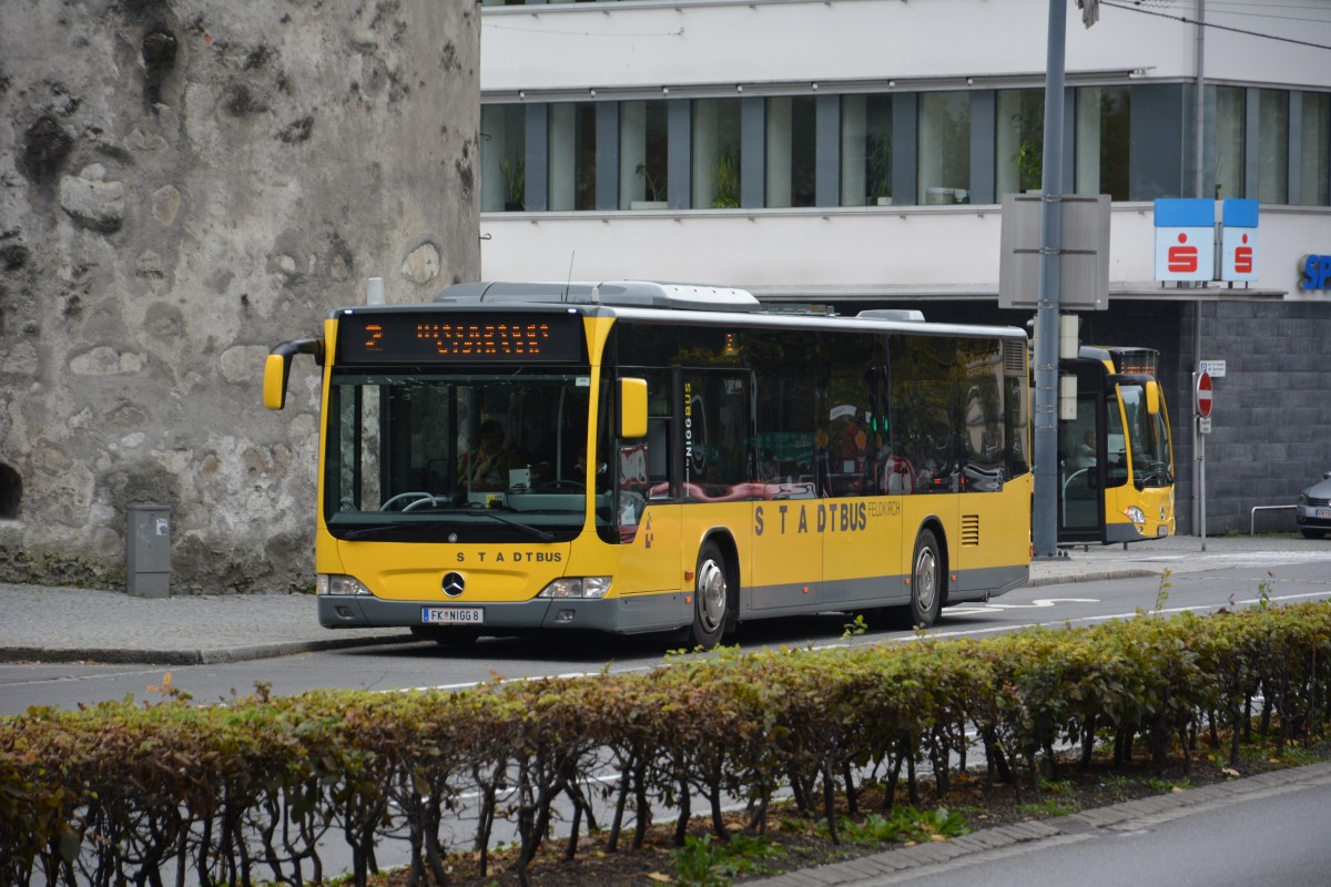Am 10.10.2015 fährt FK-NIGG 8 auf der Linie 2. Aufgenommen wurde ein Mercedes Benz Citaro Facelift / Feldkirch Zentrum.