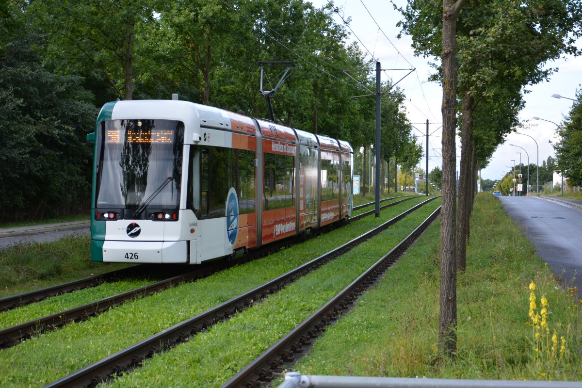 Am 16.08.2014 fährt die Vario Bahn 426  Jyväskyla  auf der Linie 96.