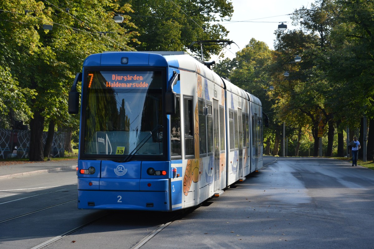 Am 18.09.2014 wurde die Niederflurstraßenbahn (2) nach Djurgården.