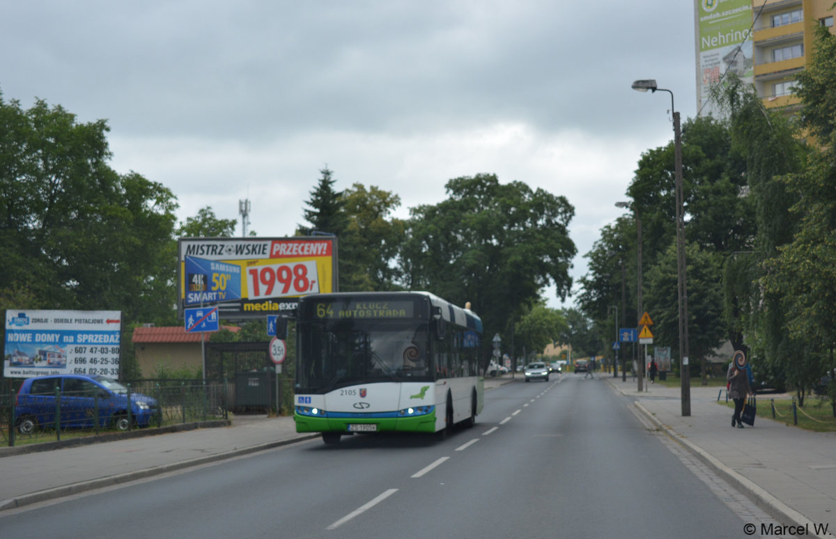 Am 23.06.2018 fuhr ZS-1905Y auf der Linie 64 durch Stettin. Aufgenommen wurde ein Solaris Urbino 12.