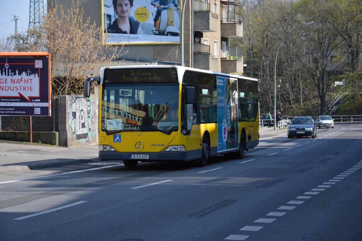 Am 30.03.2014 fährt B-EX 639 für die S-Bahn Berlin Schienenersatzverkehr. Aufgenommen wurde ein Mercedes Benz Citaro / S-Bahnhof Friedrichsfelde Ost. 
