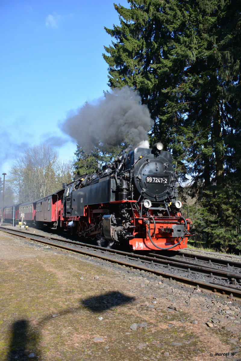 Am 30.04.2017 wurde die BR 99 (99 7247-2) im Bahnhof Drei Annen Hohne aufgenommen.