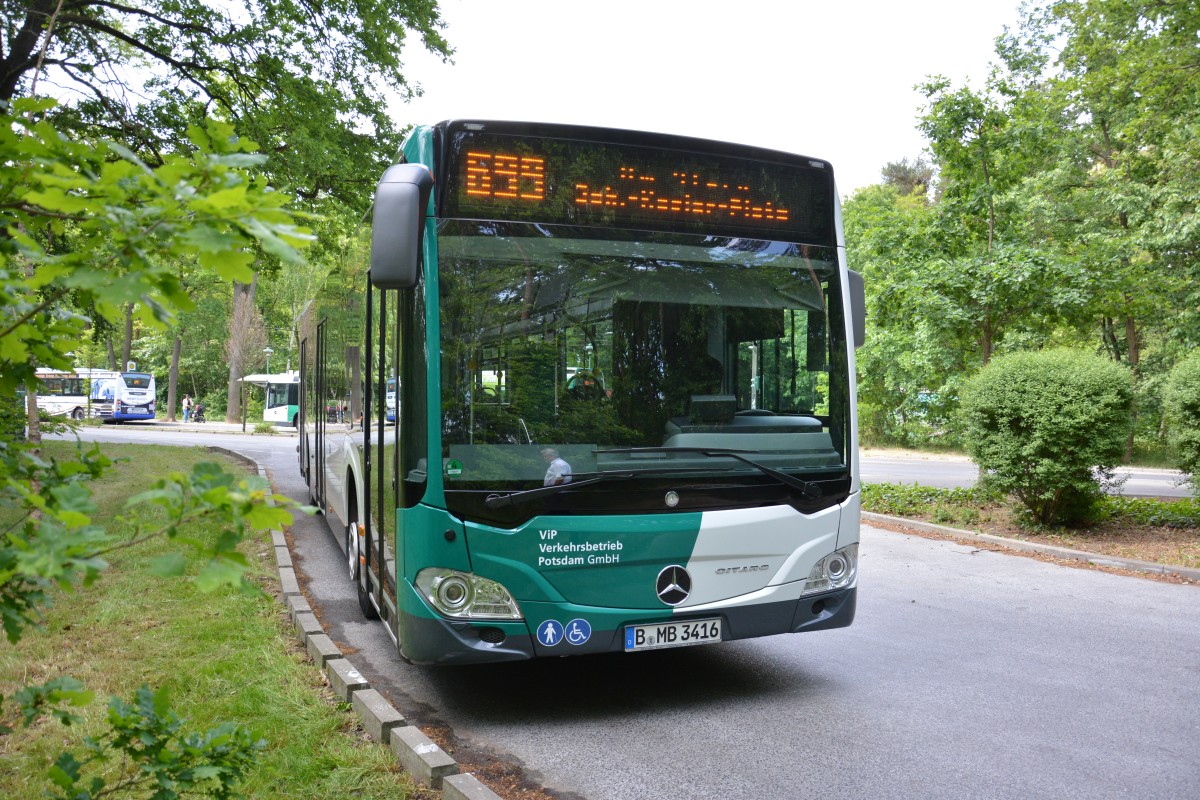 B-MB 3416 (920) fährt am 29.05.2015 auf der Linie 699. Aufgenommen am Bahnhof Rehbrücke / Mercedes Benz Citaro C2. 
