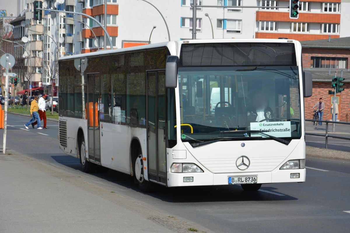 B-RL 8736 (Mercedes Benz Citaro) fährt für die S-Bahn Berlin Schienenersatzverkehr. Aufgenommen am 11.04.2015 / Berlin GEsundbrunnen.
