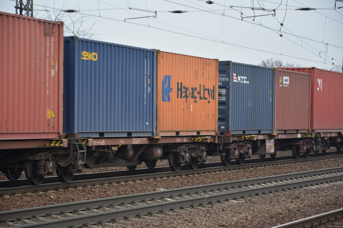 Blick auf Güterwagen in Saarmund am 12.02.2015.