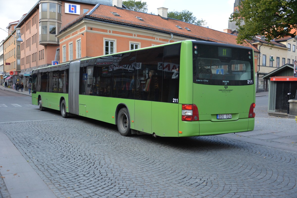 BOU 024 am 10.09.2014 auf der Linie 11 in Uppsala.