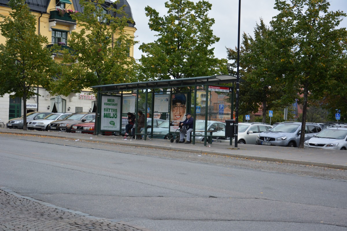 Bushaltestelle Köpmangatan in Södertälje am 13.09.2014.