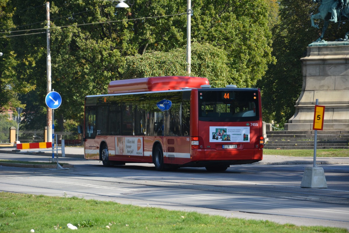 CJX 844 (MAN Lion's City) auf der Linie 44 am 18.09.2014 Stockholm Djurgrdsvgen.

