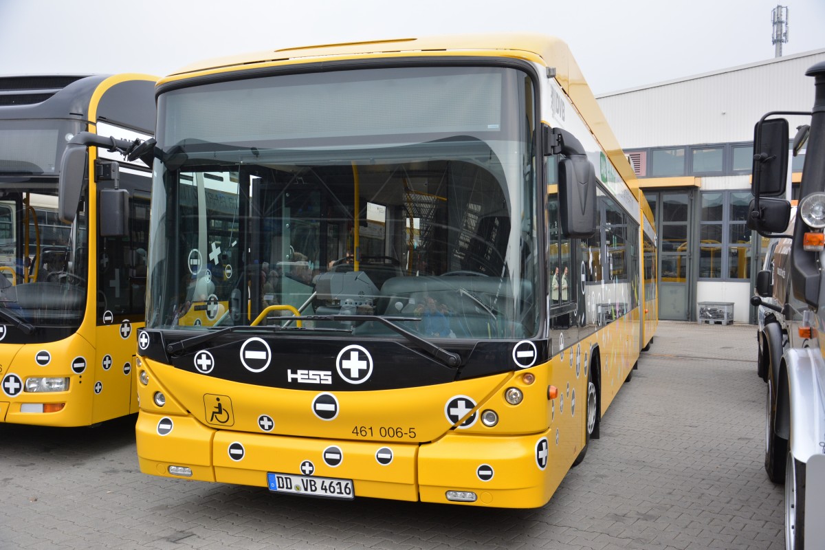 DD-VB 4616 (461 006-5) Hess Hybrid Bus beim Fest 100 Jahre Omnibus in Dresden. Aufgenommen am 06.04.2014.